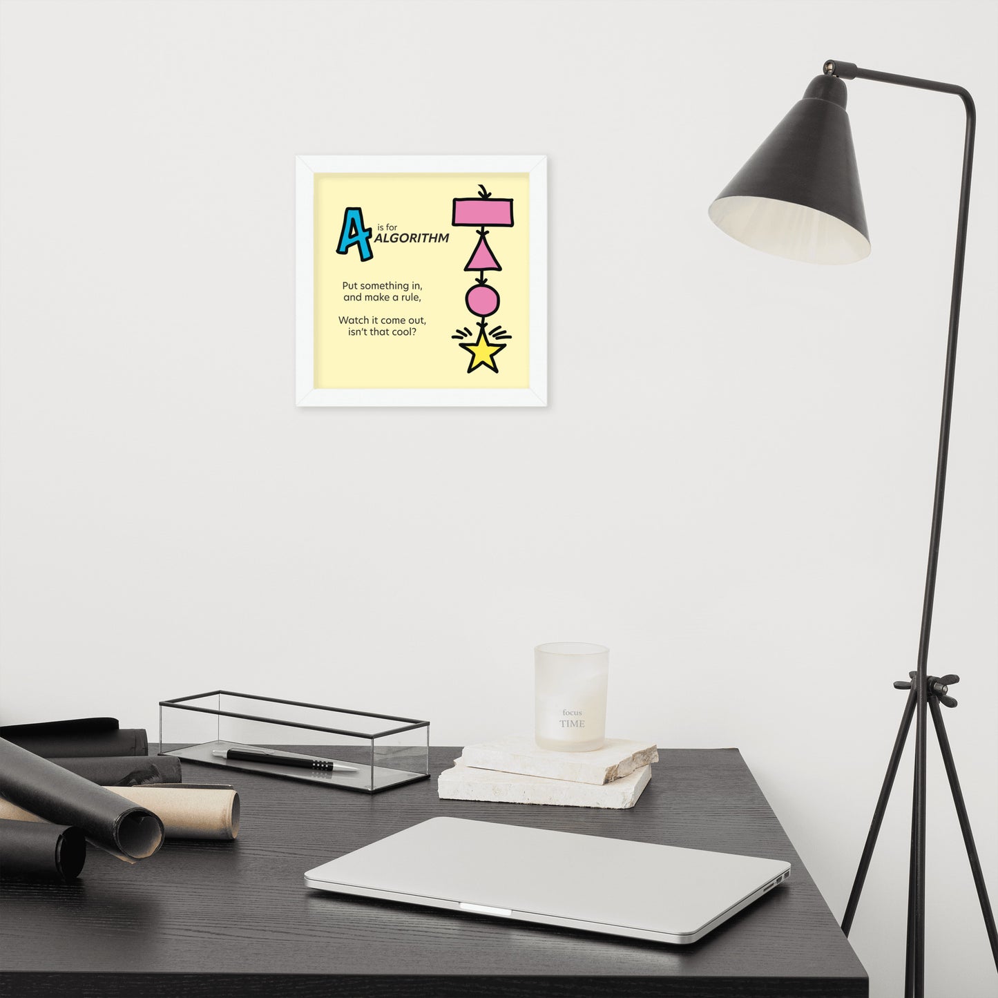 A is for Algorithm Framed Poster